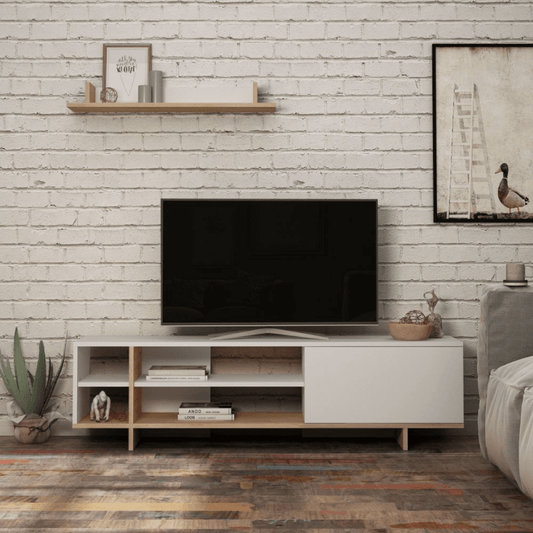 TV-Schrank Stockton aus weißer Eiche