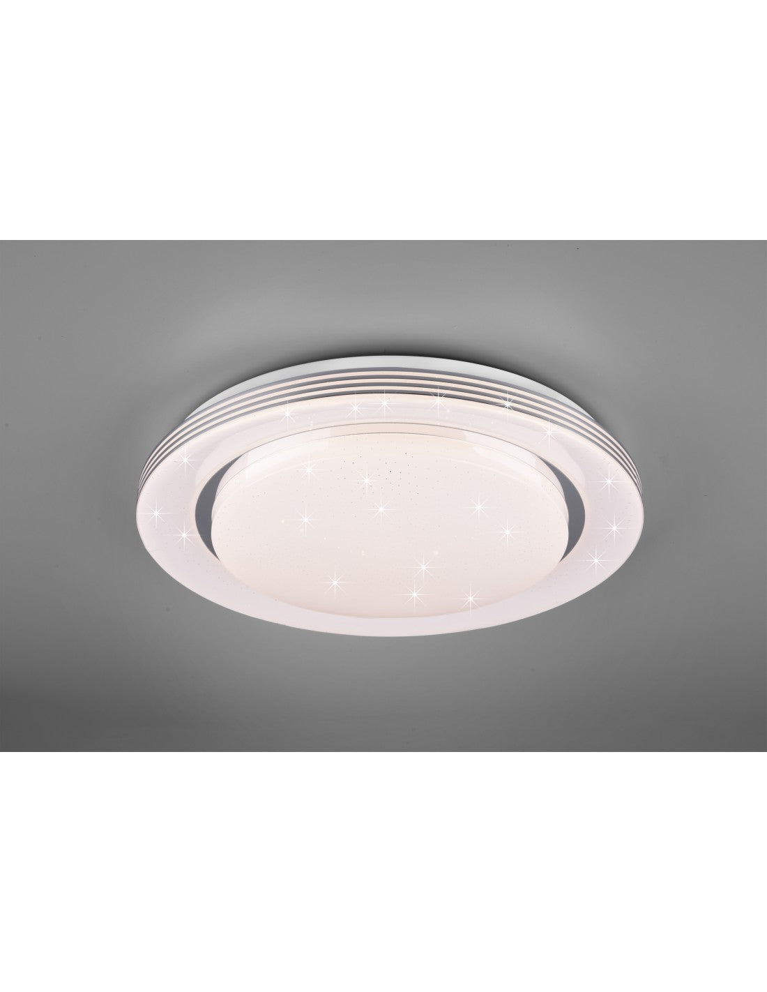 Große moderne Deckenleuchte Atria LED-Dimmer, Sterneffekt, weiße Trio-Beleuchtung