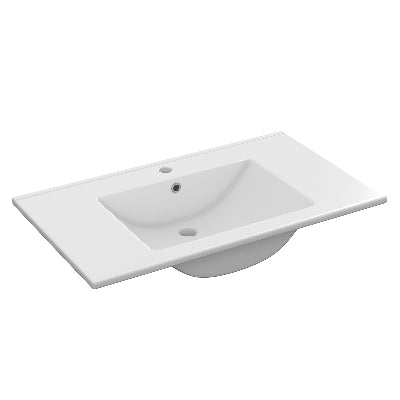 Weißes Keramik-Konsolenwaschbecken 60x45