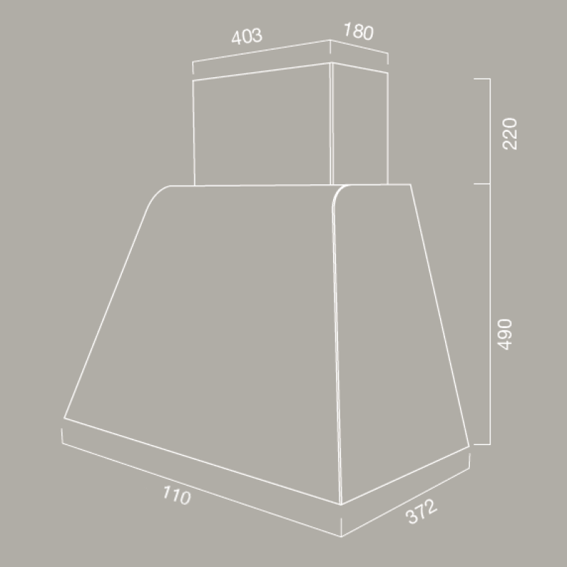 BRIO METAL Dunstabzugshaube aus brüniertem Edelstahl, 110 cm