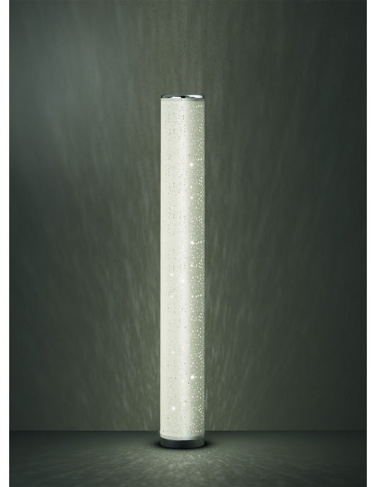 Moderne Tico LED-Stehleuchte, H103 cm, weißer Stoff, Trio-Beleuchtung