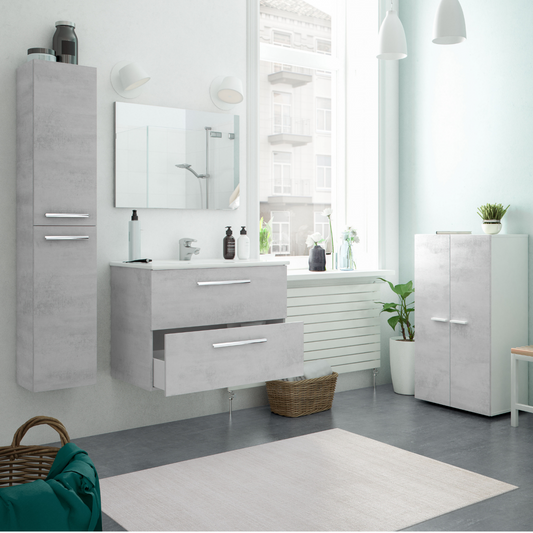 Mobile Bagno Aruba 2 Cassetti Cm. 80 x 45 x 57 Zement