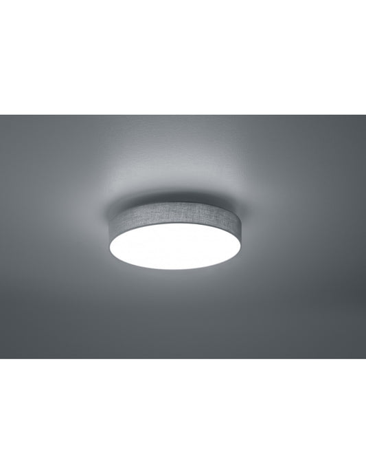 Moderne LED-Deckenleuchte mit Lugano-grauem Stofflampenschirm Ø40 cm Trio Lighting
