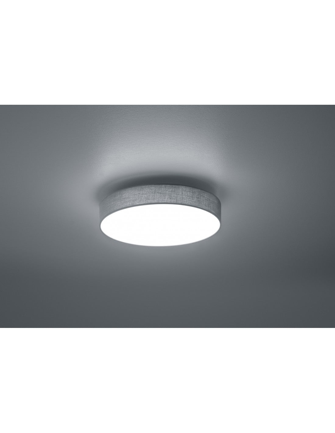 Moderne LED-Deckenleuchte mit Lugano-grauem Stofflampenschirm Ø40 cm Trio Lighting