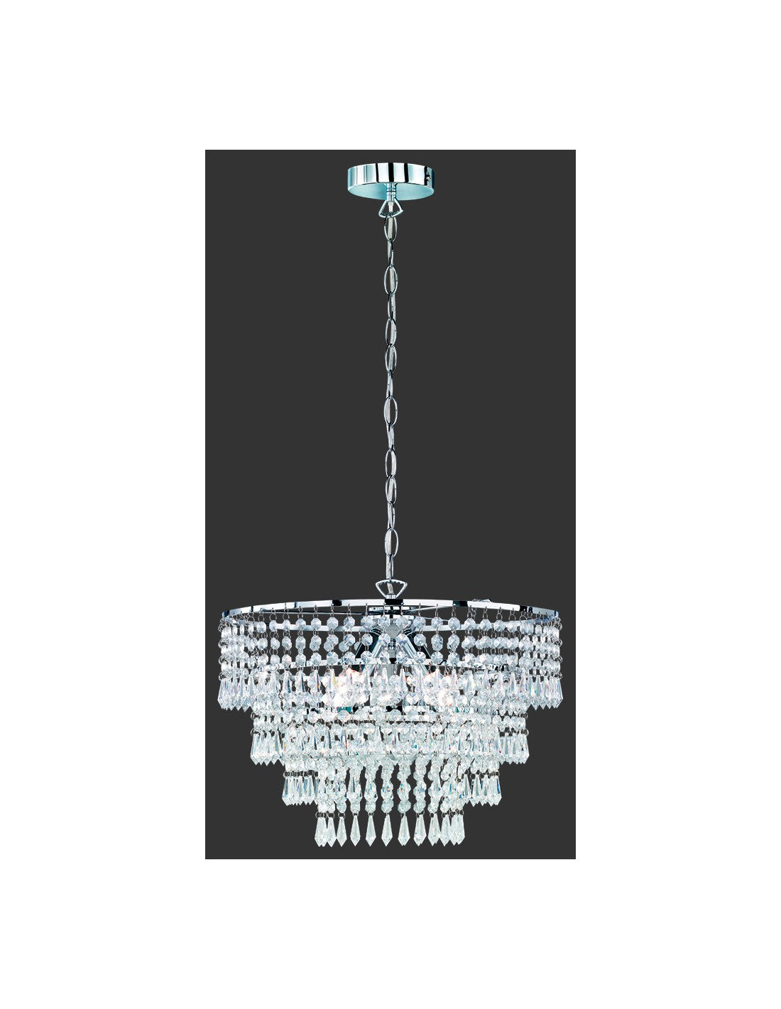 Orient Kronleuchter 3 Lichter E14 Chrom Ø42 cm Dekorative Anhänger Trio Beleuchtung