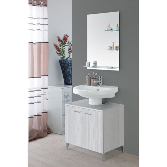 Schrank unter Waschbecken zwei Türen Grau 70x45x h60 cm