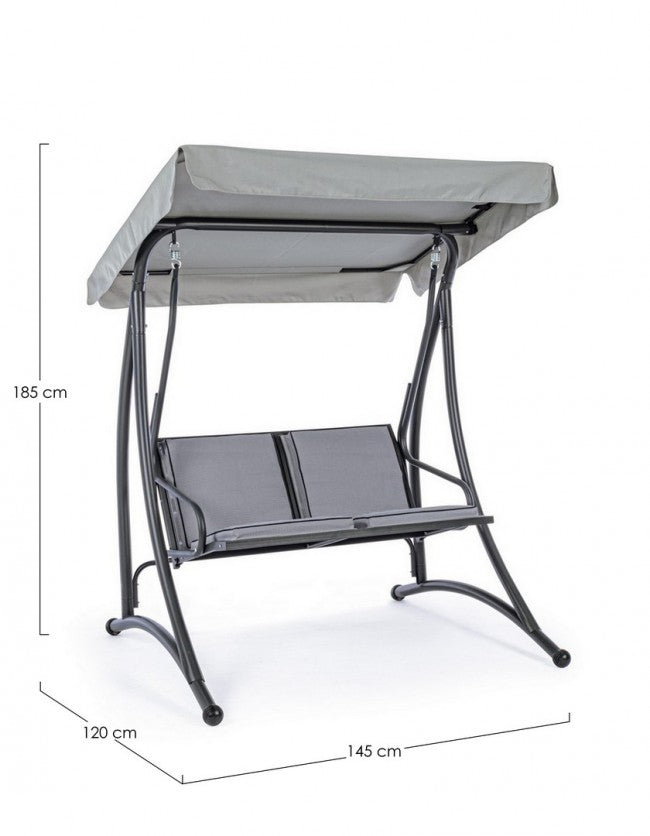 Zweisitzer-Stahlschaukel Anthrazitgrau 145x120x h185 cm