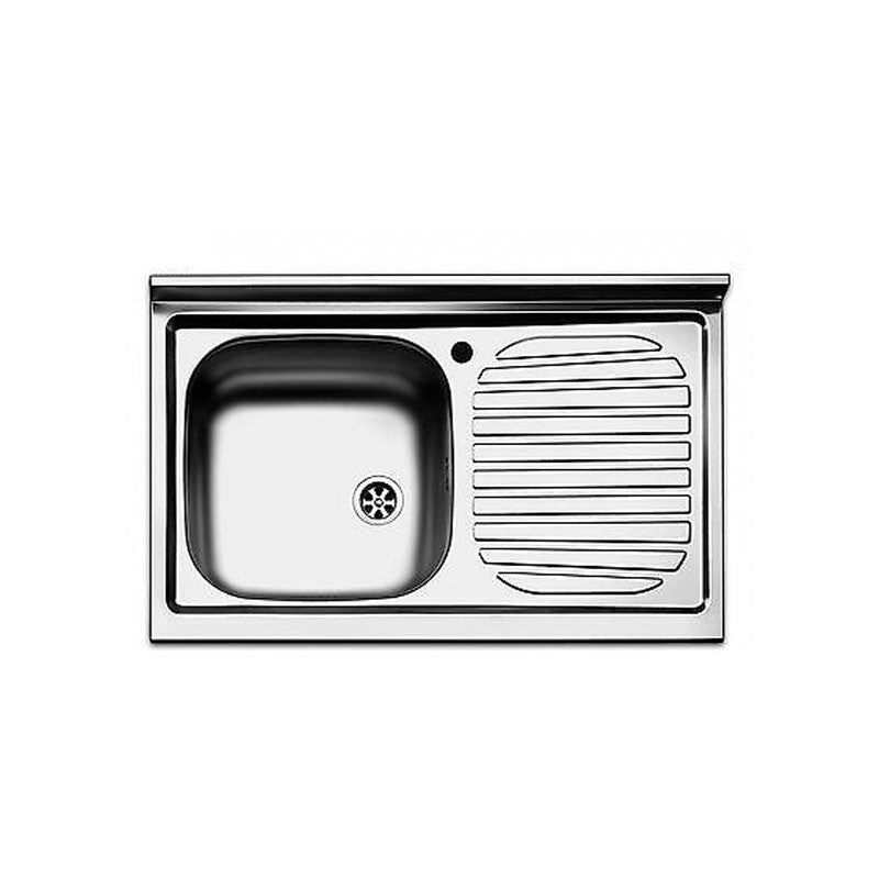 Aufsatzspüle mit Stahlabtropffläche rechts 50x90 cm