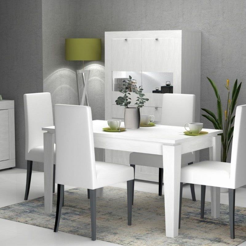 Ausziehbarer Tisch Weiße Lärche MEGARON 120-160X80 cm