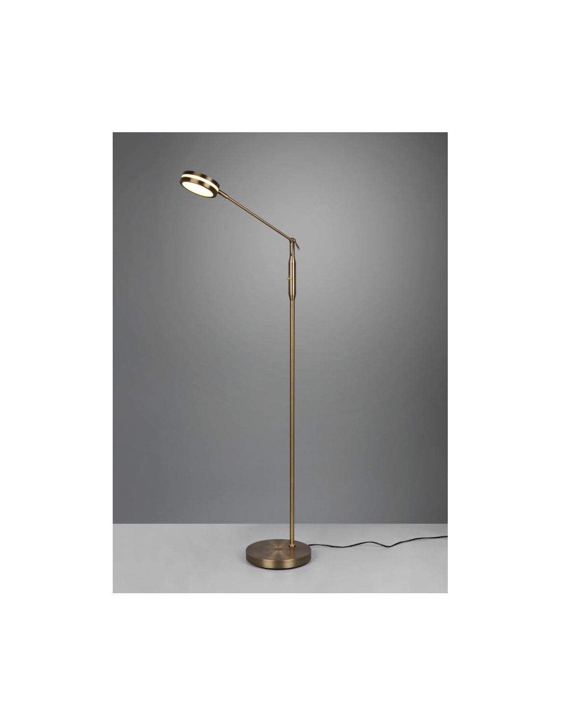 Piantana Touch Led Disco Orientabile Franklin Brass Aged Trio Beleuchtung