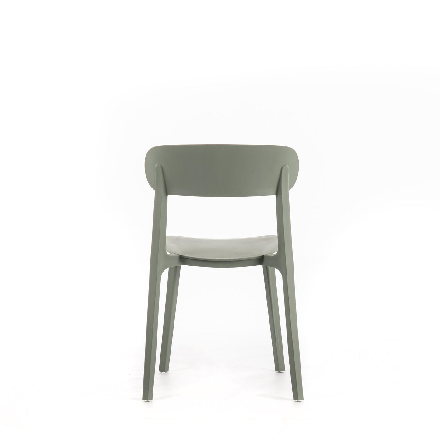 2x Stuhl aus hellgrauem Polypropylen 48x52x77,5h cm