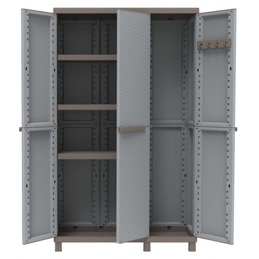 Großer dreitüriger Kleiderschrank aus Kunstharz, 102 x 39 x 170 h cm