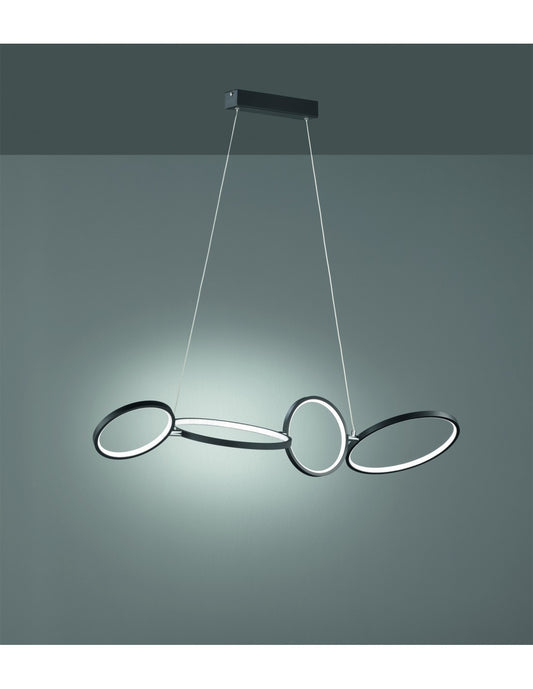 Rondo 4 Kreis Len Schwarzer L110 cm Trio Lighting