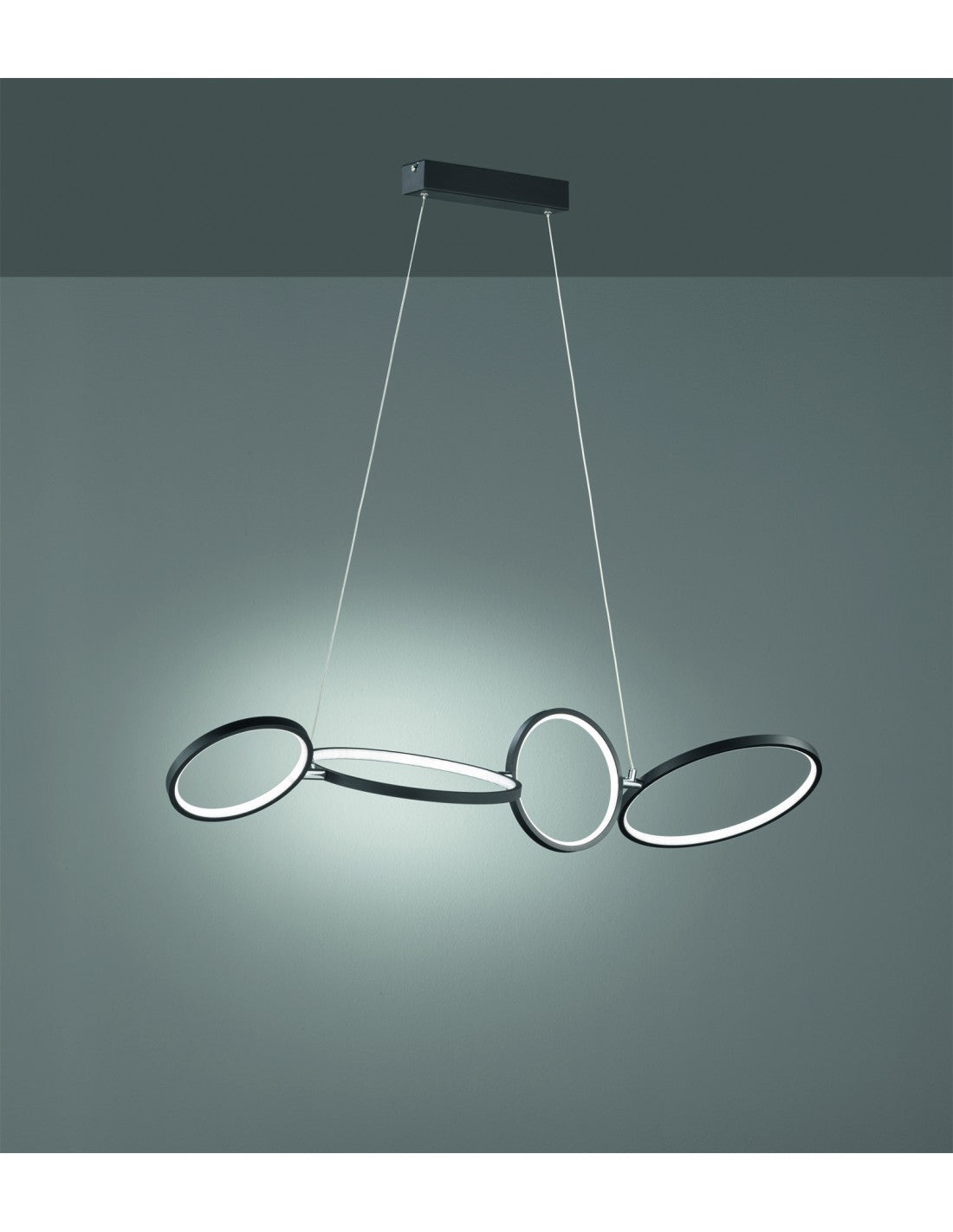 Rondo 4 Kreis Len Schwarzer L110 cm Trio Lighting
