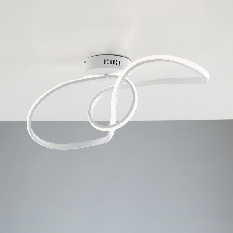 Deckenleuchte aus Metall und Aluminium Weiß mit integrierter LED 68x24x h24 cm