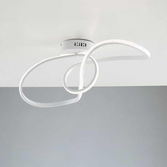Deckenleuchte aus Metall und Aluminium Weiß mit integrierter LED 68x24x h24 cm