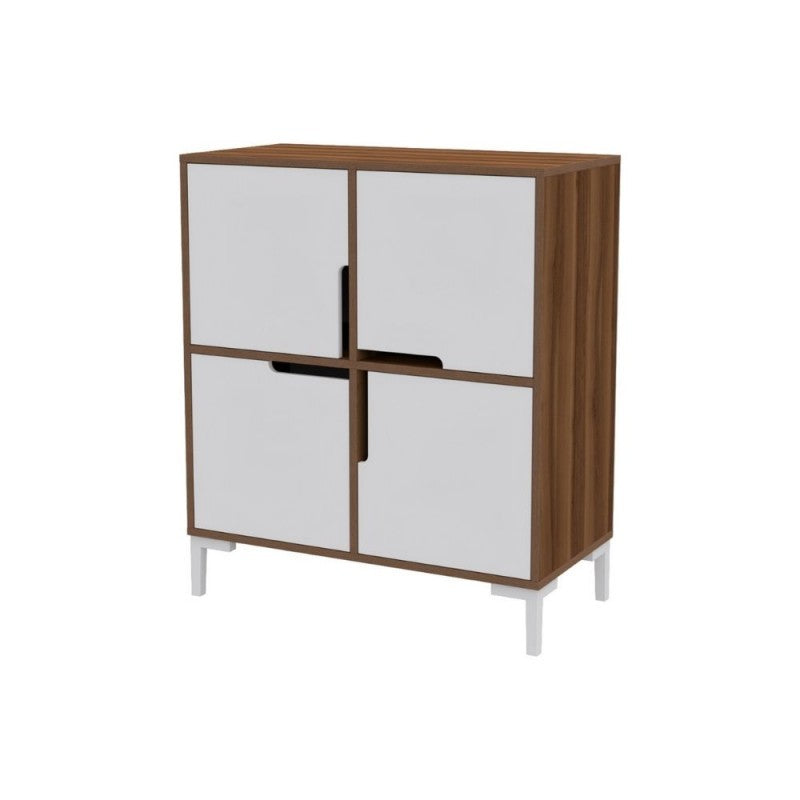 Wind Tower Schuhregal aus weißem Walnussholz mit 4 Fächern, 90 x 45 x 90 cm