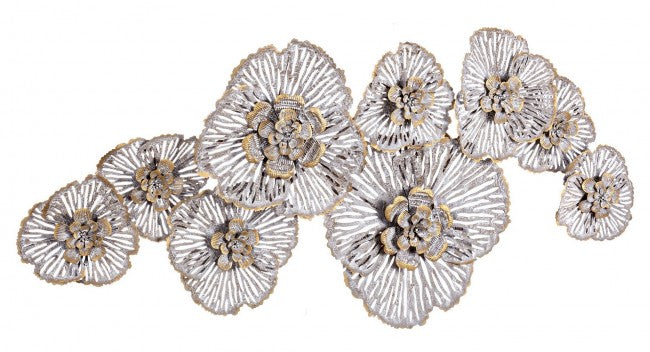 Blumendekoration von Eisenschalen Aurum cm 115 x 54