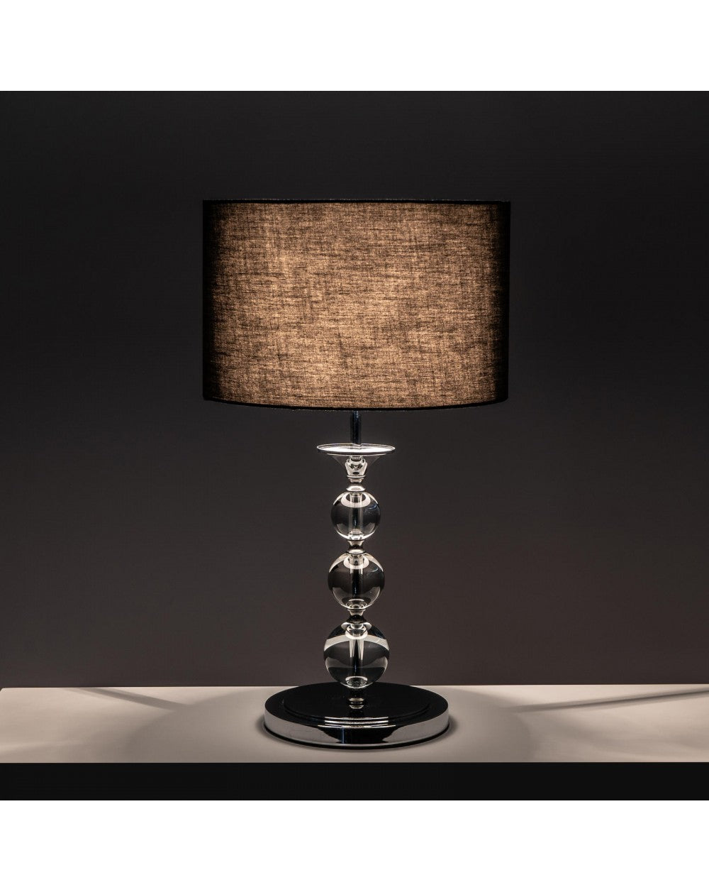 Giuditta Tischlampe aus schwarzem Stoff und Metall STS