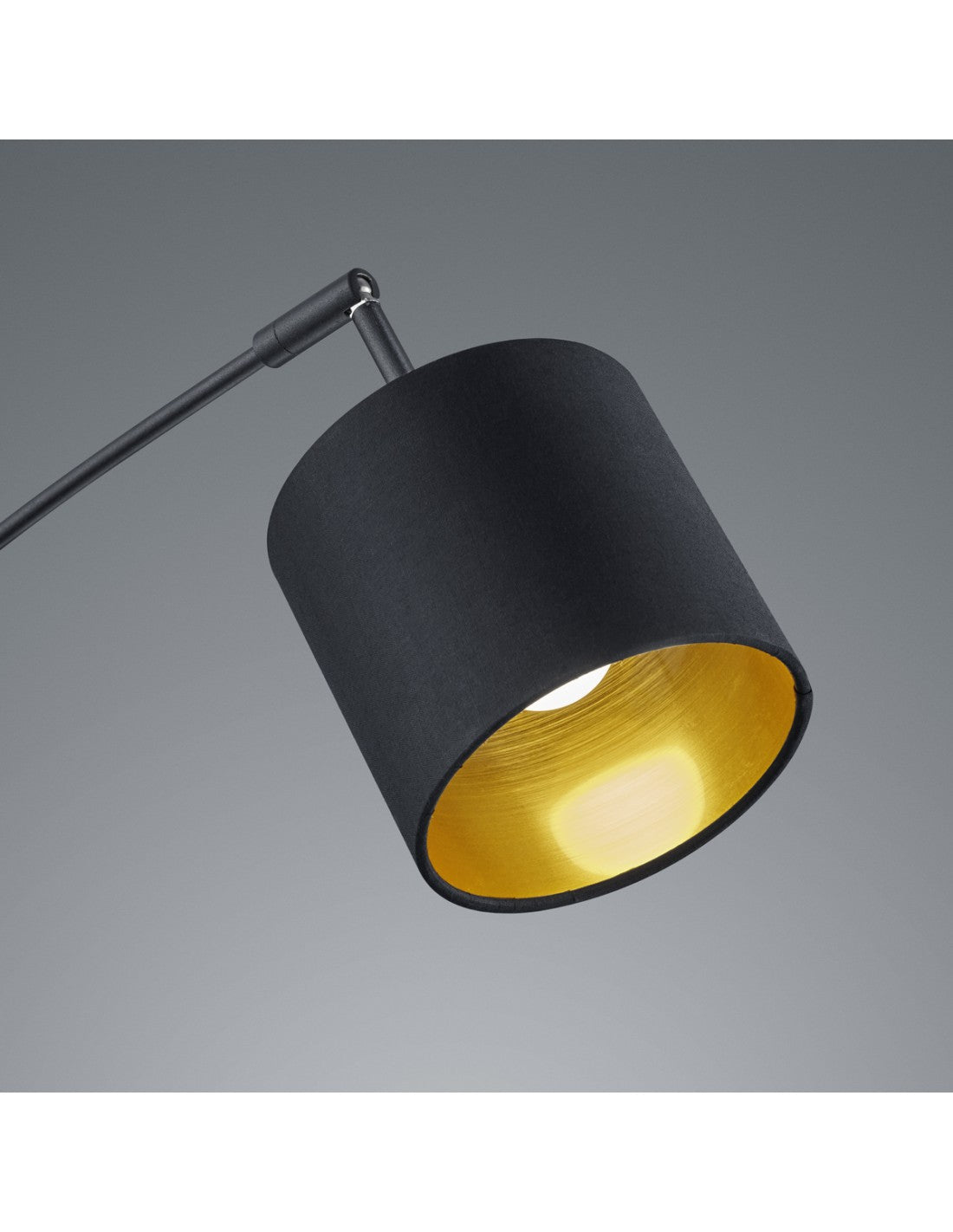 Stehleuchte Tommy Nero 5xE14 Schwarz-Gold Stoff H200 cm Trio Lighting