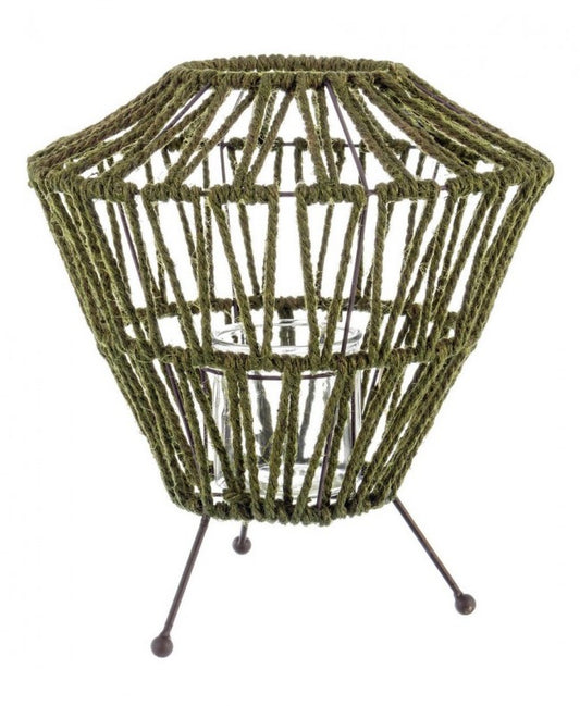 4x Laterne Gras Stativ Grün L