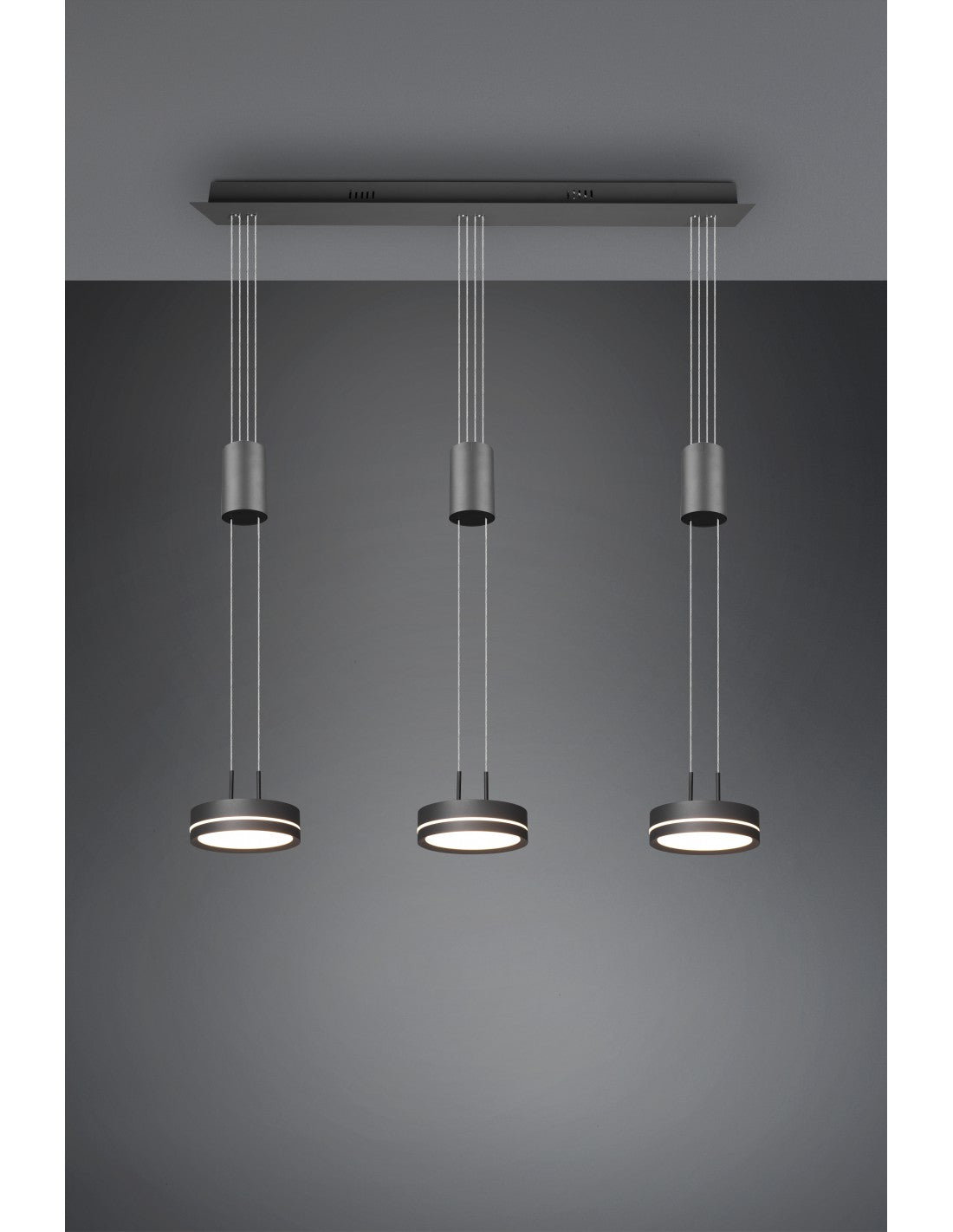 Injektionssuspension 3 Platten Led Franklin Anthrazit Modern Moderne Trio Lighting