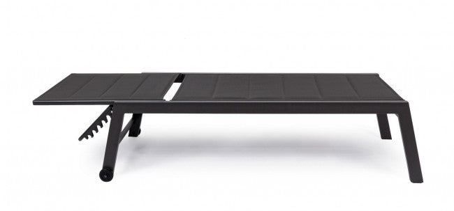 Hoches Aluminiumbett mit Rädern Hilde anthrazit 32h cm