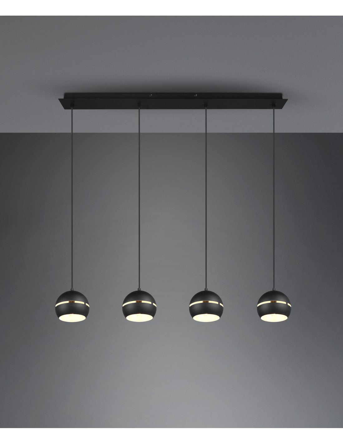 Lineare Suspension Fletcher 4 Diffusor Black Trio Lighting Black