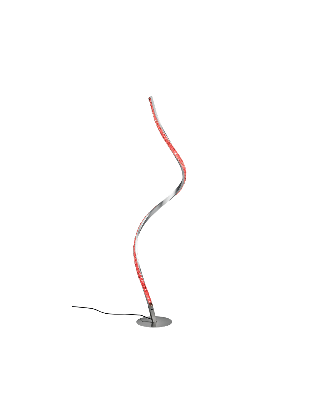 Moderne Rubin LED-Stehleuchte, dimmbar, RGB-Kristalleffekt, H116 cm, Trio-Beleuchtung