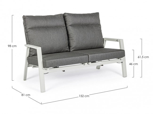 2-Sitzer Outdoor Liegesofa 152x81x98h cm