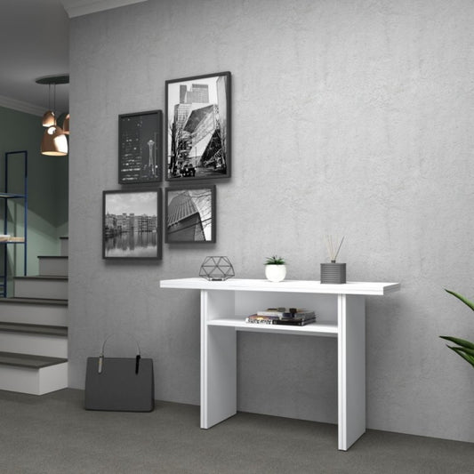 Klappbarer Konsolentisch Weiße Lärche IKEBANA 120x40x h76 cm