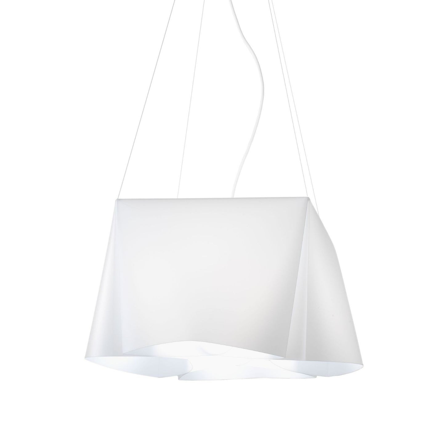 Aufhängung 3 Lichter Weiß aus verchromtem Metall Cm. 59 x 31h