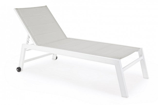 Hilde weißes Hochbett aus Aluminium mit Rollen