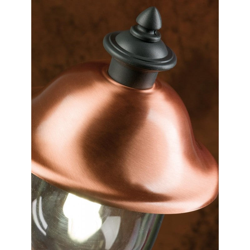 Mast mit Struktur aus grauem Aluminiumdruckguss, obere Abdeckung aus Kupfer