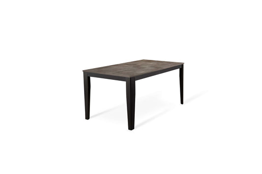Ausziehbarer grauer Betontisch – schwarzes Metall 90 cm x 156 – 316 cm H. 76 cm