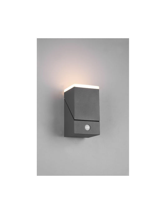 Avon verstellbare LED-Applikation Anthrazit Aluminium IP54 Bewegungssensor Trio-Beleuchtung