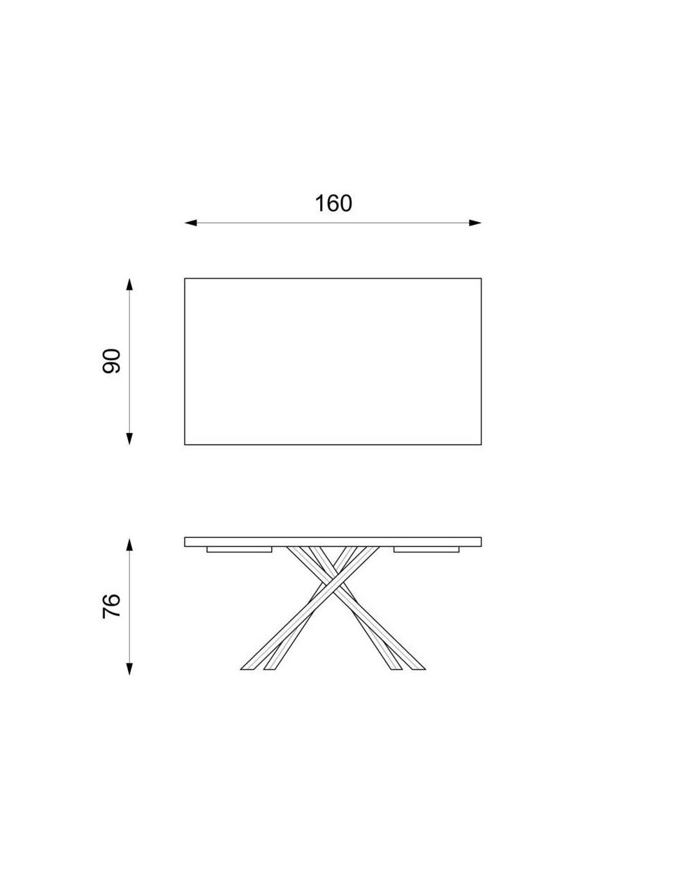 Fester Tisch 160 x 76 H cm – Spike