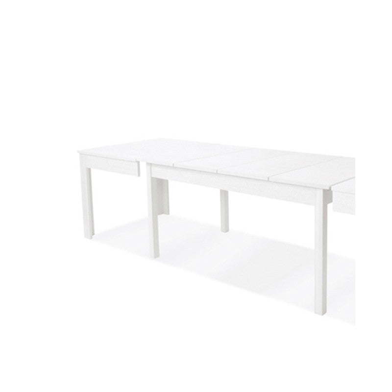 Ausziehbarer Tisch aus weißem Eschenmelamin, 160–320 x 90 cm