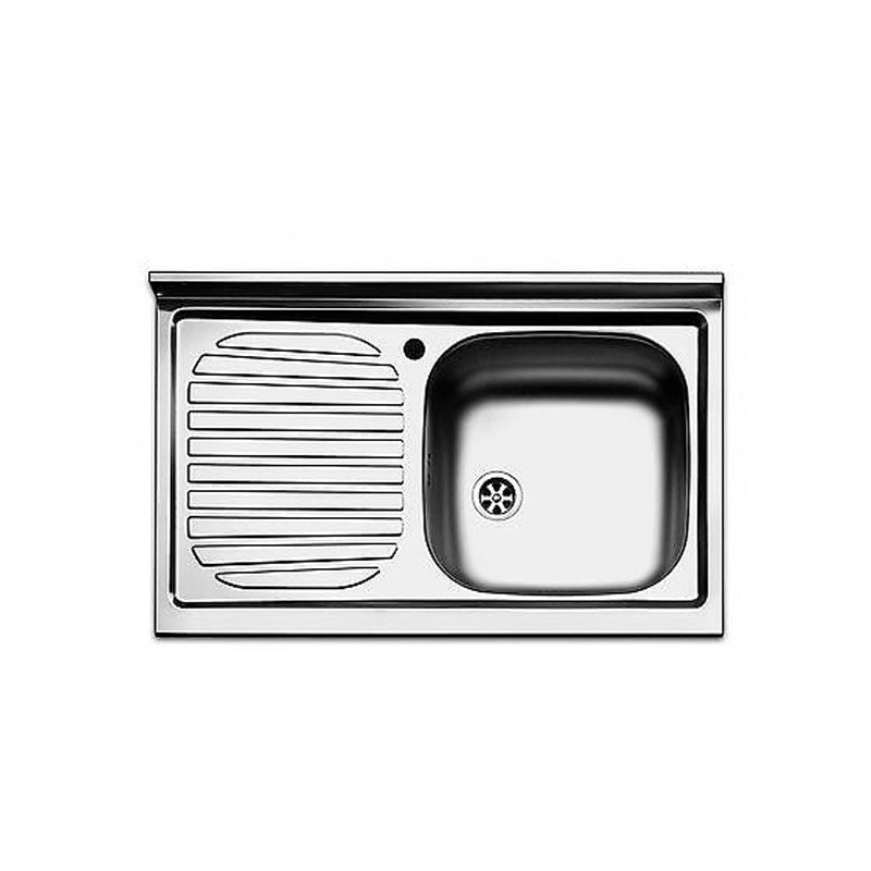 Aufsatzspüle mit Stahlabtropffläche links 50x90 cm