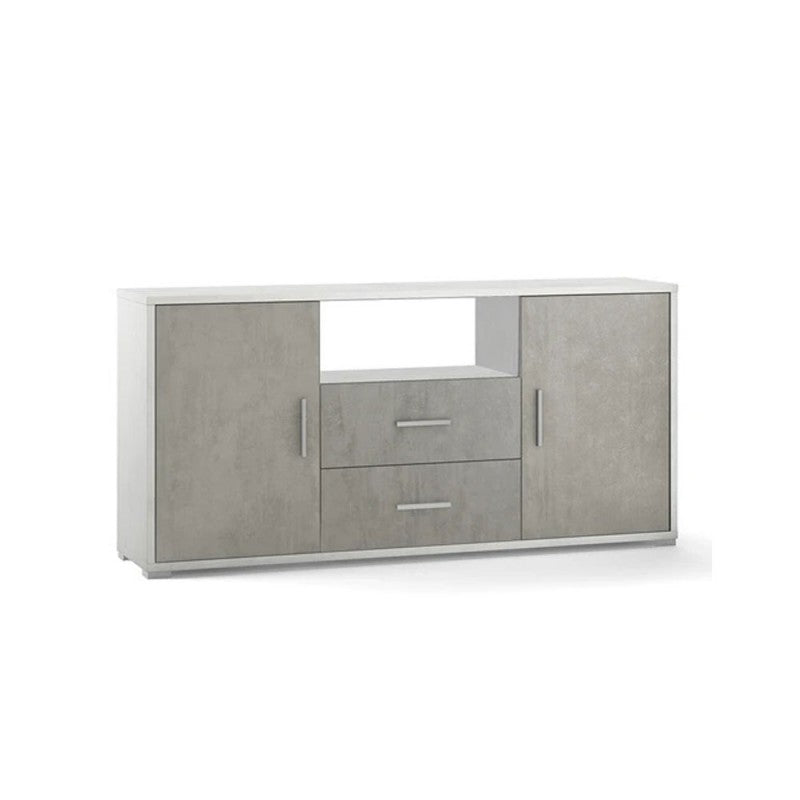 Zwei Fächer zwei Bänder Bianco Cement 174x41x h84 cm