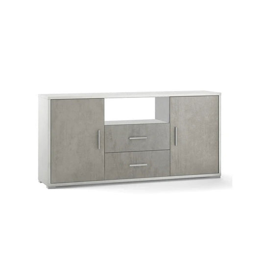 Zwei Fächer zwei Bänder Bianco Cement 174x41x h84 cm