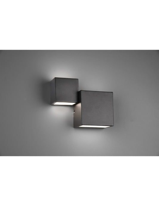 Moderne Wandleuchte Miguel Black Double Emission LED Trio Lighting