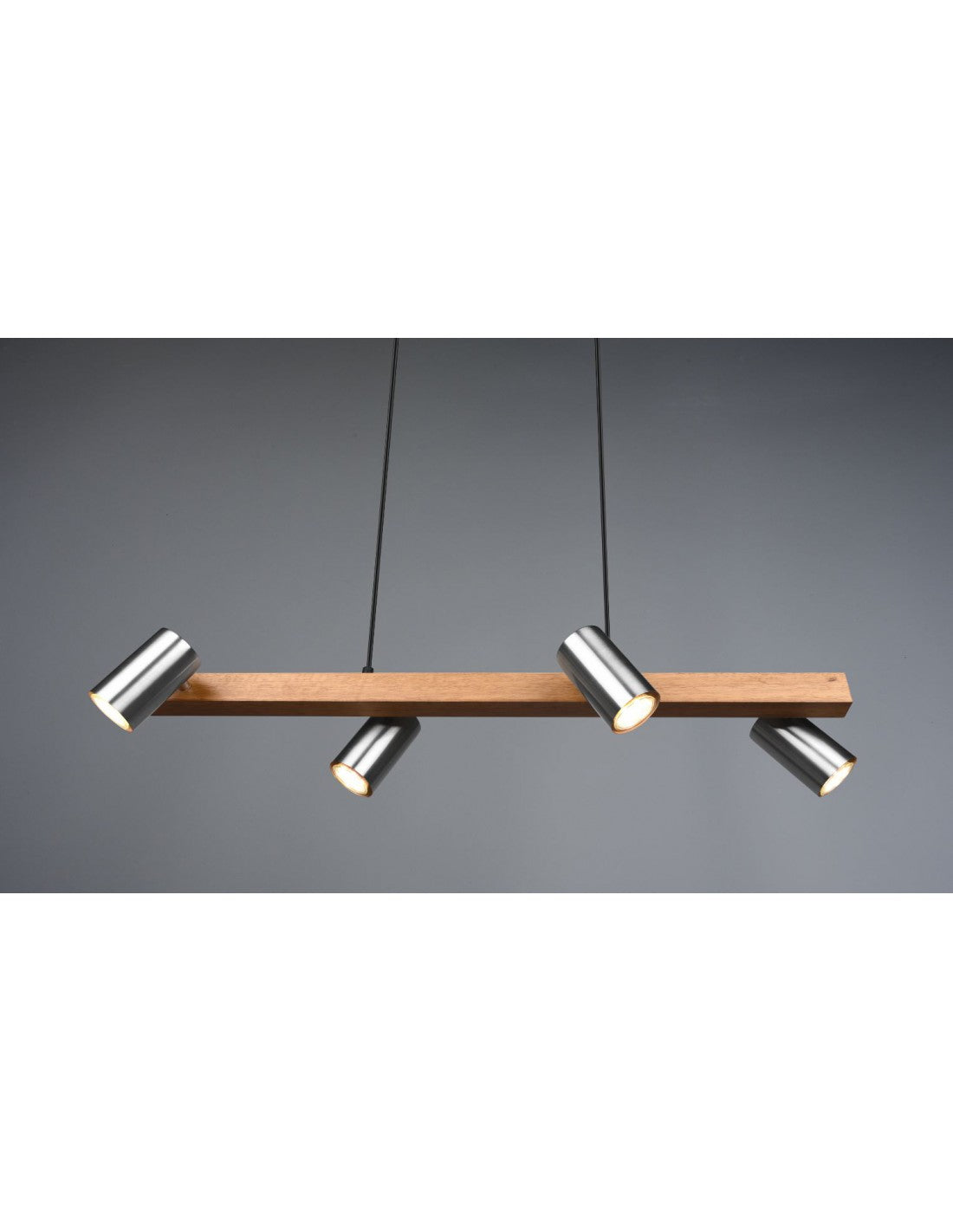 Lampadario Linear Leck E Nichel 4 Spot Cilindtring Orientable Marley Trio Lighting