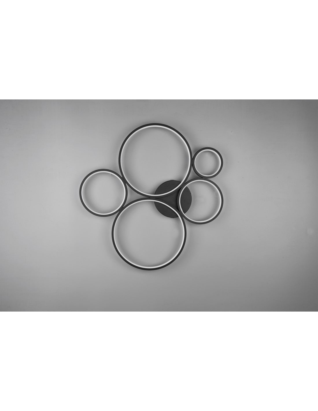 Plafoniera Rondo 5 Cerchi Le Deinbare Nero L59 cm Trio Lighting