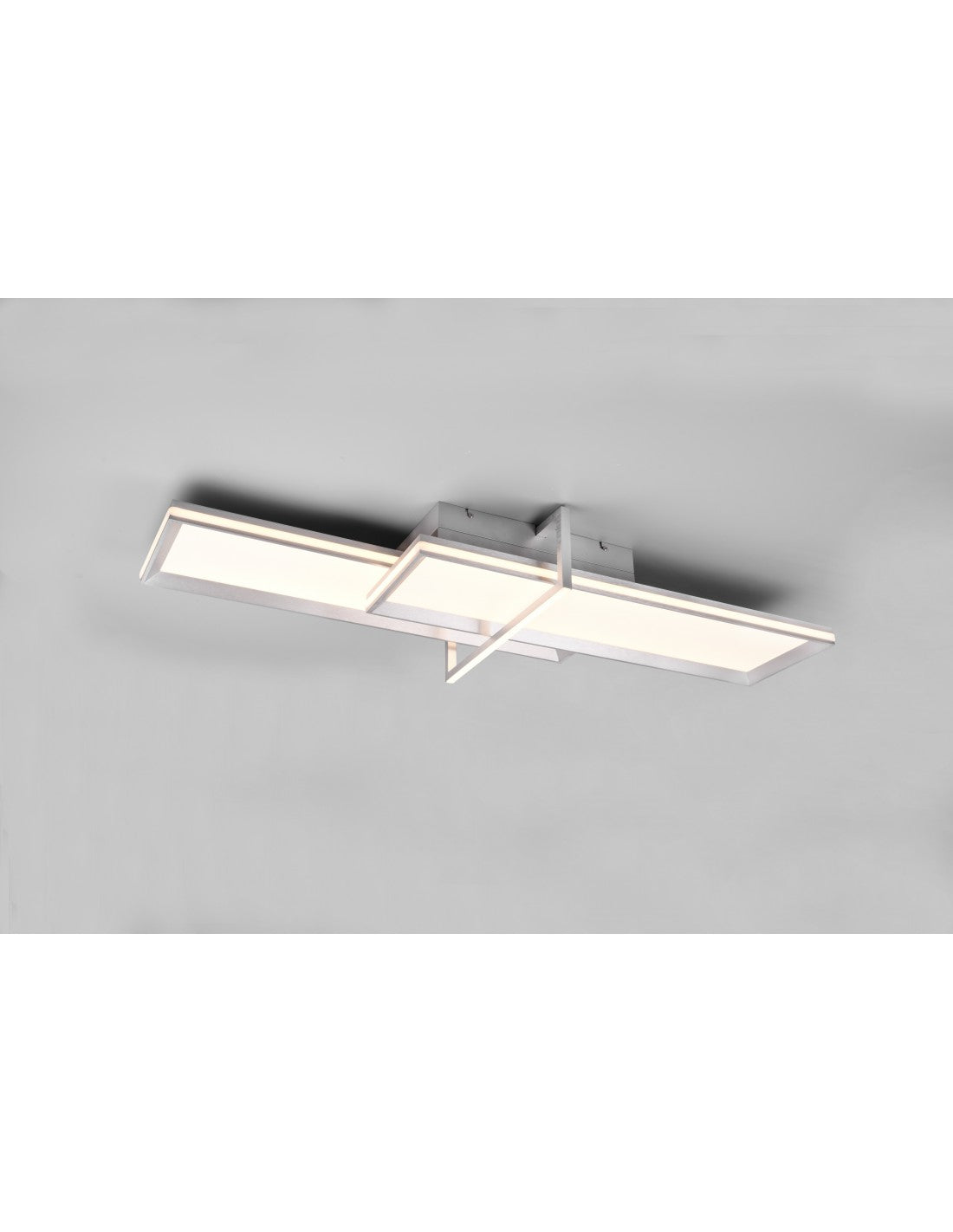 Deckenleuchte 2 Rechtecke LED Dimmer Charleston Aluminium Trio Lighting
