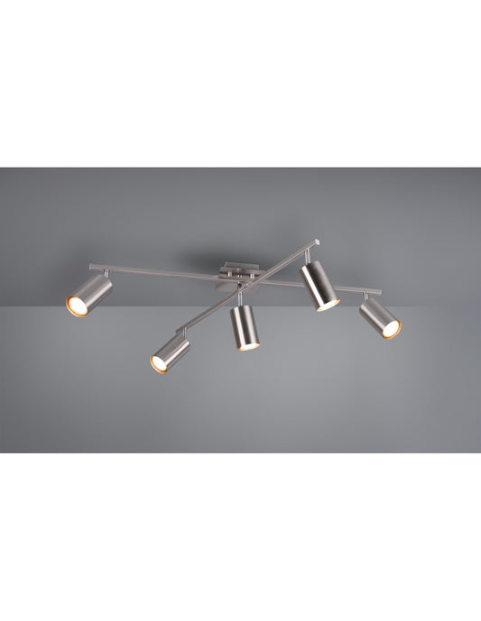 Plafonerin 5 Orientierbare Faretten Marley Nichel Trio Lighting