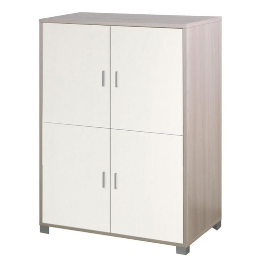 Viertüriger Schrank mit Regalen für Büro Olmo Bianco 107x41x h162 cm