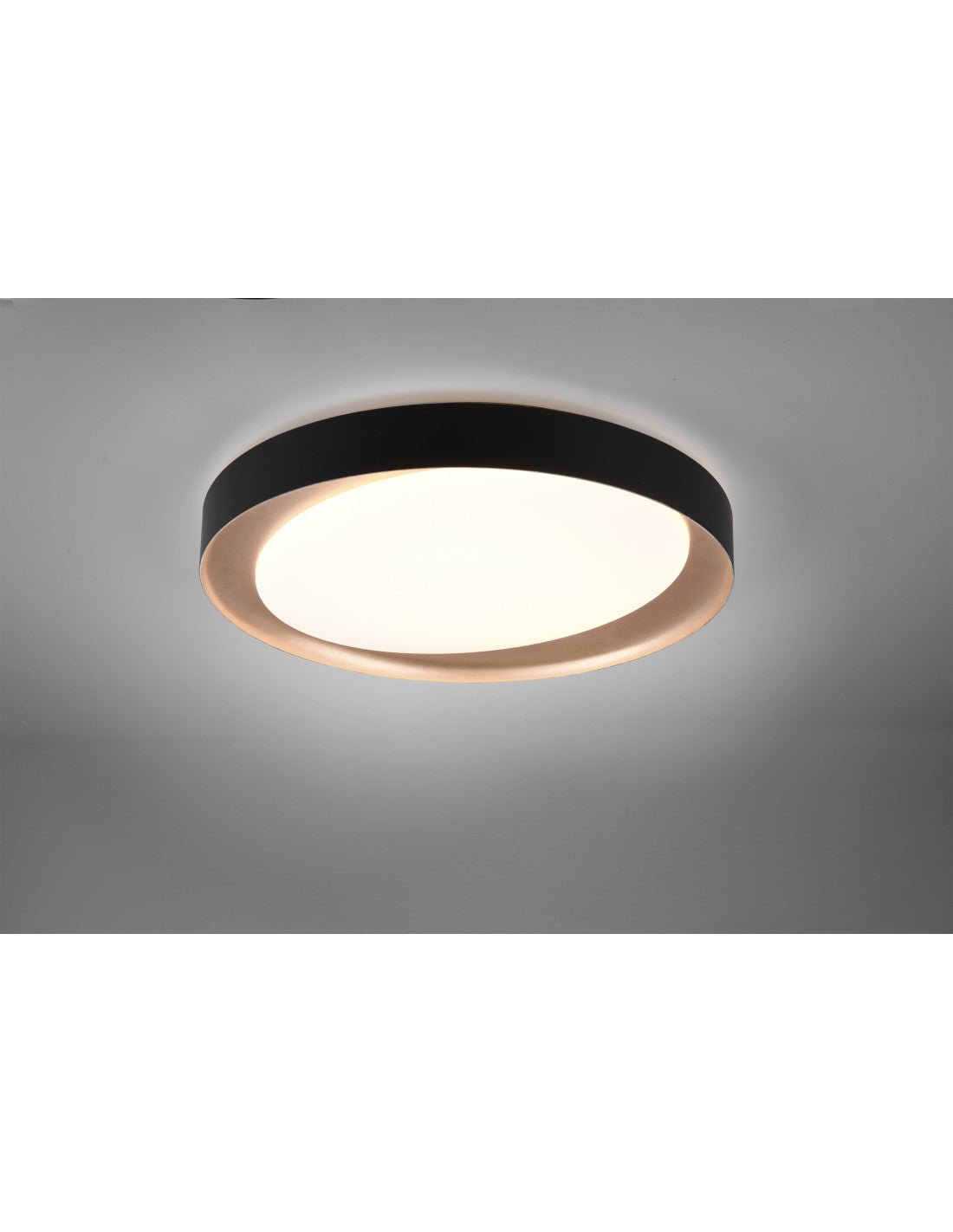 Dimmbare LED-Deckenleuchte Zeta Ø48 cm, Trio-Beleuchtung in Schwarz und Gold