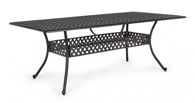 Ivrea rechteckiger Anthrazit-Außentisch 107 x 213 cm