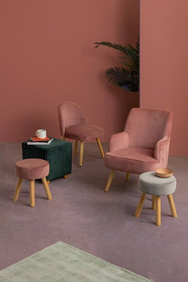 Poltrona vintage in der Rosa Antico ADELINE 60x67x h79 cm